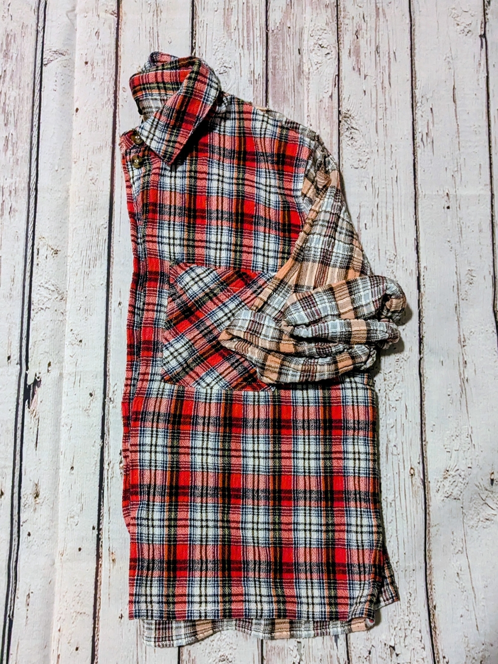 Topshop Short Sleeve Plaid Button-Down Shirt